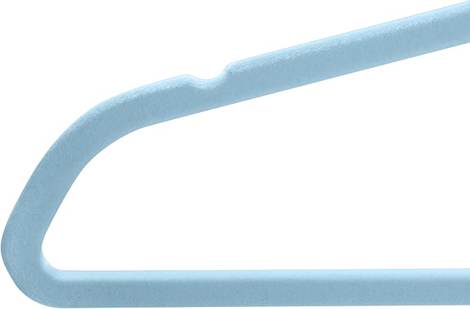 Simplify Kids 100 Pack Velvet Hangers with Shark Icon in Light Blue