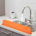 19.29 inch Sink Water Splash Guard, Silicone Sink Splash Guard, Backsplash Protector for Kitchen Countertop & Bathroom Bathtub with Non-Slip Strong Suction, Orange