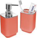 2Pack Orange Bathroom Accessories Set, Bohemian Bathroom Sink Set, Contain Soap Dispenser, Toothbrush Holder, Bathroom Toothbrush Holder Set