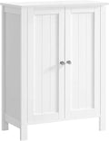 VASAGLE Floor Storage Cabinet, Freestanding Storage Unit with 2 Adjustable Shelves, for Bathroom Living Room Dining Kitchen, 11.8 x 23.6 x 31.5 Inches, White UBCB60W