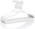MIZGI Kids Velvet Hangers,Non-Slip Big Kids Hangers,14 Inch Hangers for Youth,Teen Clothes,Pack of 50（White/White）