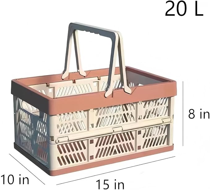 Collapsible Crate Milk Crates for Storage Plastic shopping basket 20L for Kitchen Bathroom
