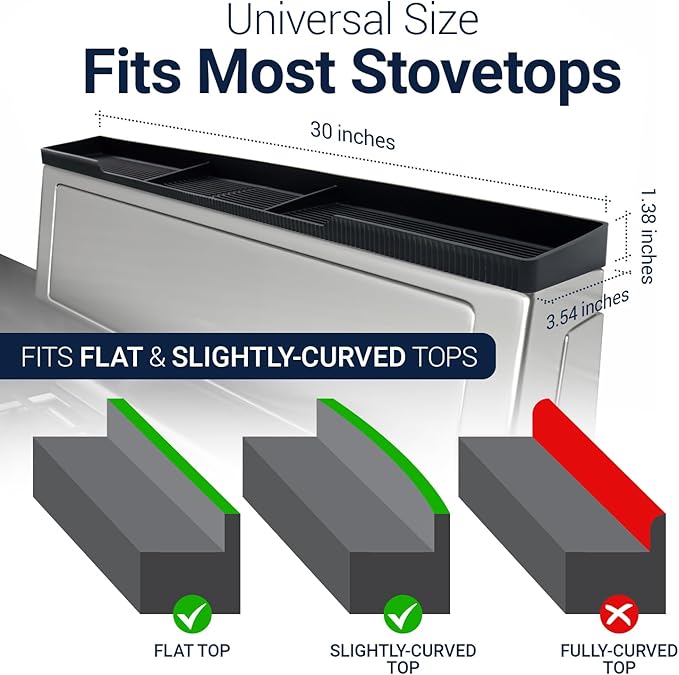 Silicone Magnetic Over the Stove Shelf for Back of Stove - Magnetic Stove Top Shelf and Over Stove Shelf, Over Oven Shelf for Top of Stove, Over the Stove Spice Rack, Includes 6 Extra Plates (Black)