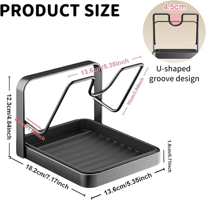 Kitchen Pot Lid Storage Rack, Stainless Steel Pot Lid Holder While Cooking for Countertop, Multifunctional Pots Lids Organizer Rack with Removable Drip Tray for Spatulas, Ladles & Large Lids (White1)