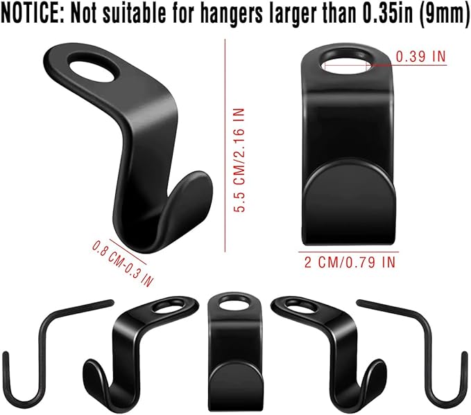 Plastic Cascading Hanger Hooks Extender Clips Connection, Space Saving Wardrobe Clothing Outfit Hangers for Organizer Closet Cabinet (100pcs Black)