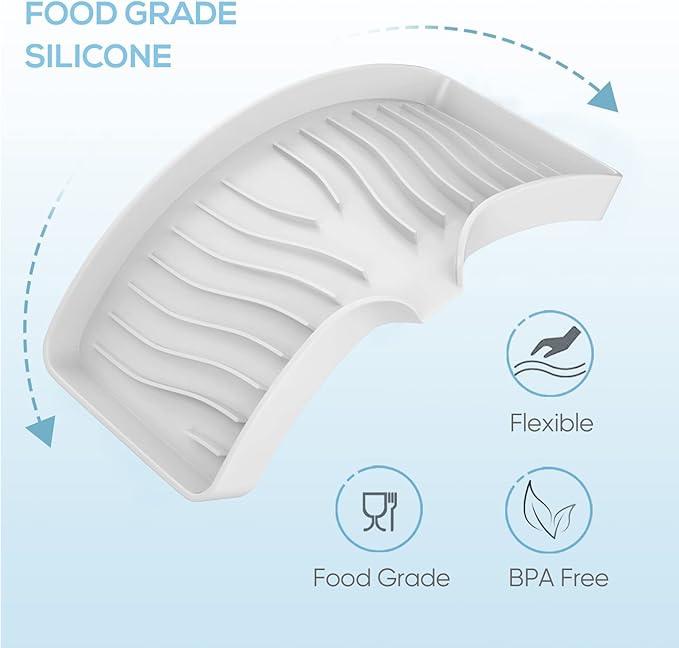 Kitchen Sink Tray,Self Draining Kitchen Soap Tray Soap Holder Silicone Sponge Holder for Kitchen Sink,Kitchen Bathroom Sink Caddy Sink Organizer for Sponge,Soap Dispenser,Dish Scrubber,Palm Brush