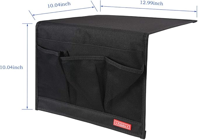 Falaku Bedside Caddy,Bedside Organizer Caddy Under Mattress,Holds Magazines,Books (4 Pockets-Black)