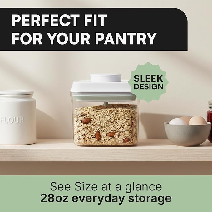 Bop Top | Airtight Meal Prep Containers with Lids | Food Storage Container Sets | Snack and Overnight Oats Fridge Organizer | Pantry and Kitchen Organization | Set of 5