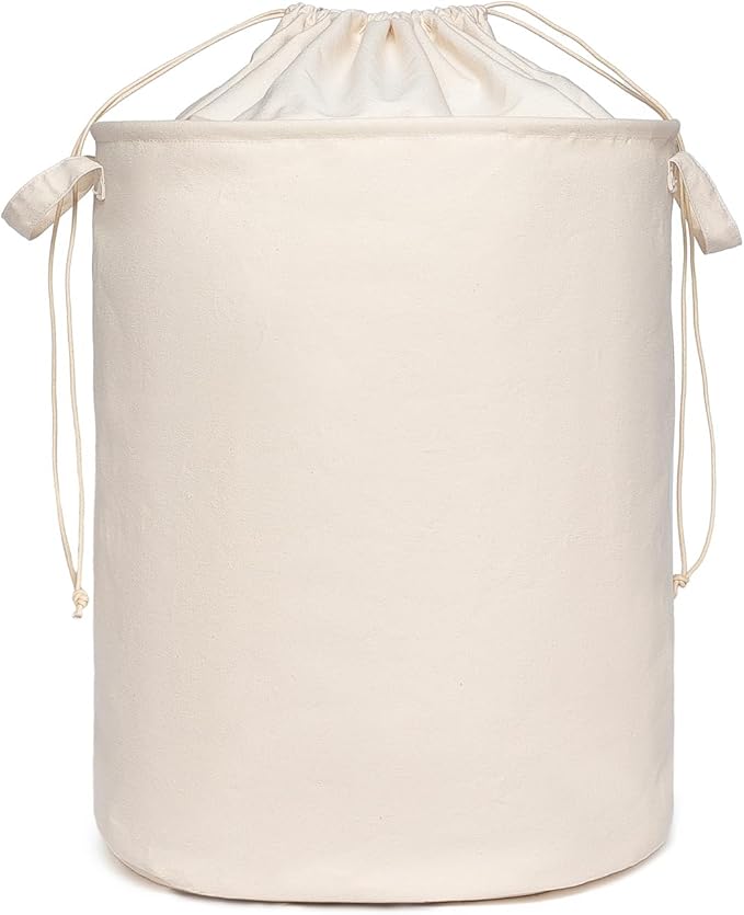 Foldable Storage Bins with Lids Cotton Canvas Rectangular Storage Box Ideal for Organization Lightweight and Durable (15.75 x 19.29)