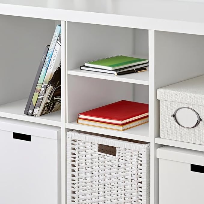 home stuff 2-Pack Insert with 1 Shelf, White, 13x13 – Cube Storage Organizer Insert Units – Single Shelf Divider for Closet, Office, Bedroom & Living Room – Space Saving Storage Solution