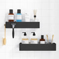 Kitsure Shower Caddy - 2 Pack Adhesive Shower Organizer, Rustproof Metal Shelves, No-Drill Bathroom Organizers and Storage, Black, Large