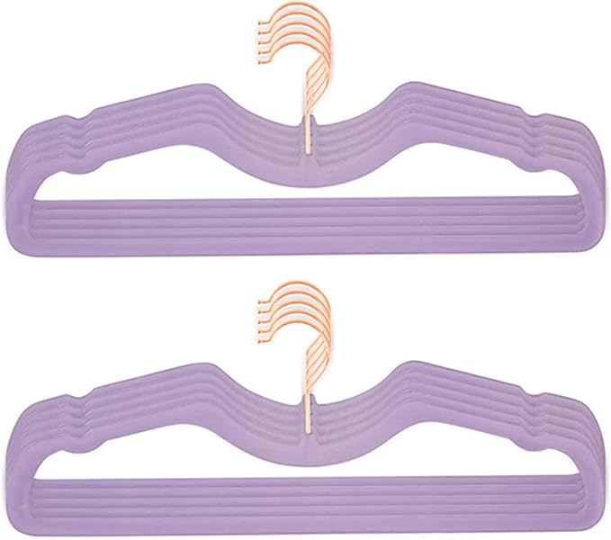 Velvet Hangers 50 Pack, Ultra Slim & Short Neck Hanger, 360 Swivel Hook, Space Saving Durable Non-Slip Felt Hangers,Purple a