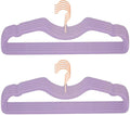 Velvet Hangers 50 Pack, Ultra Slim & Short Neck Hanger, 360 Swivel Hook, Space Saving Durable Non-Slip Felt Hangers,Purple a