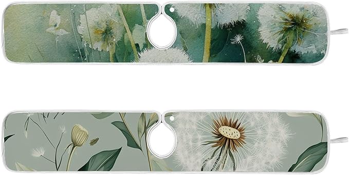 Sink Faucet Absorbing Mat Kitchen Sink Splash Guard Splash Faucet Drip Catcher for Bar RV Bathroom 2PCS 23.6x5.5in Sage Green Dandelion