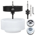 6-1/4 Hole Saw for Recessed Lights, 6.25 Inch Hole Cutter with Dust Bowl Catcher for Led Recessed Lighting 6 Inch and Wood Metal Drywall, Bi-Metal Construction, Black