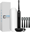 CWX Sonic Electric Toothbrush Wireless Fast Charging, 5 Cleaning Modes, 3 Intensity Settings, 60 Days Battery Life, 2 Min Smart Timer, 4 Brush Heads & Travel Case IPX7 Waterproof