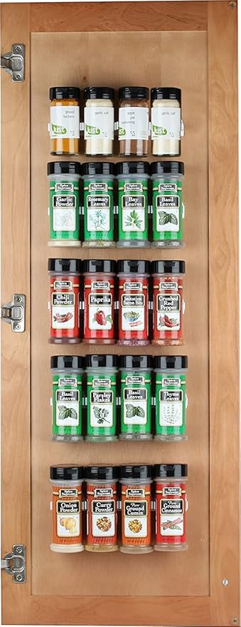Sagler Spice Rack 36 Spice Gripper - Spice Racks Strips Cabinet Door - Use Spice Clips for Spice Organizer - Stick or Screw Spice Storage Clips