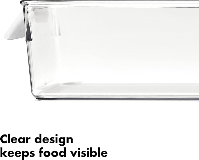 OXO Good Grips Fridge Organization Bin 8 in x 14 in - for Cheese, Meat, Fish and More (Pack of 2)