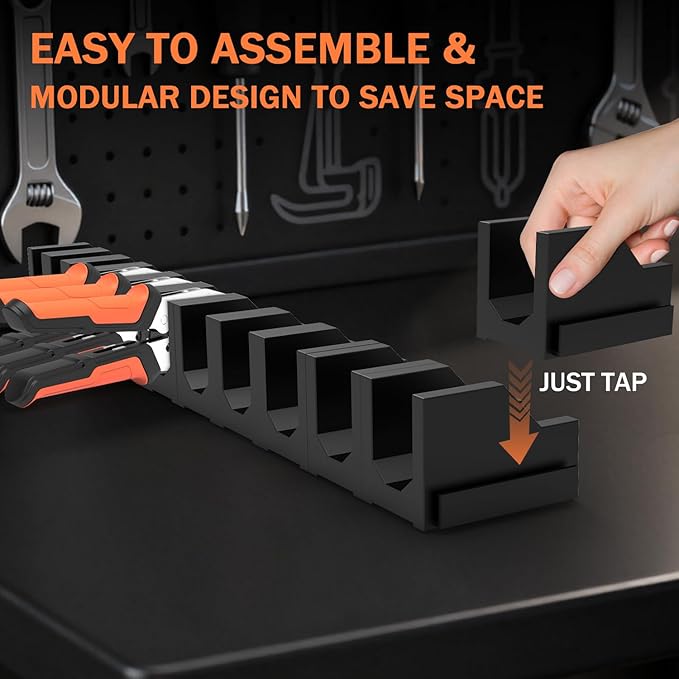 Magnetic Screwdriver & Plier Organizer - Expandable Multiple Spacing Modular Tool Box Organizers, Tool Drawer Organizer, Tool Storage, Plier Rack - 24 Holders