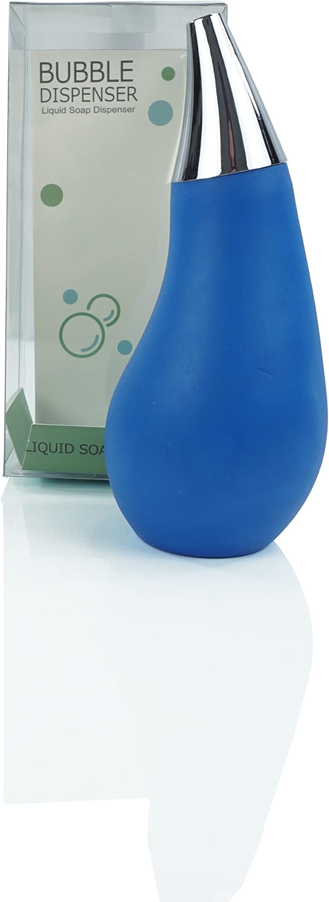 Kitchen Bathroom Counter top Squeezable Soap Dispensers Tear Drop Shape Bottle (Blue, ~7oz)