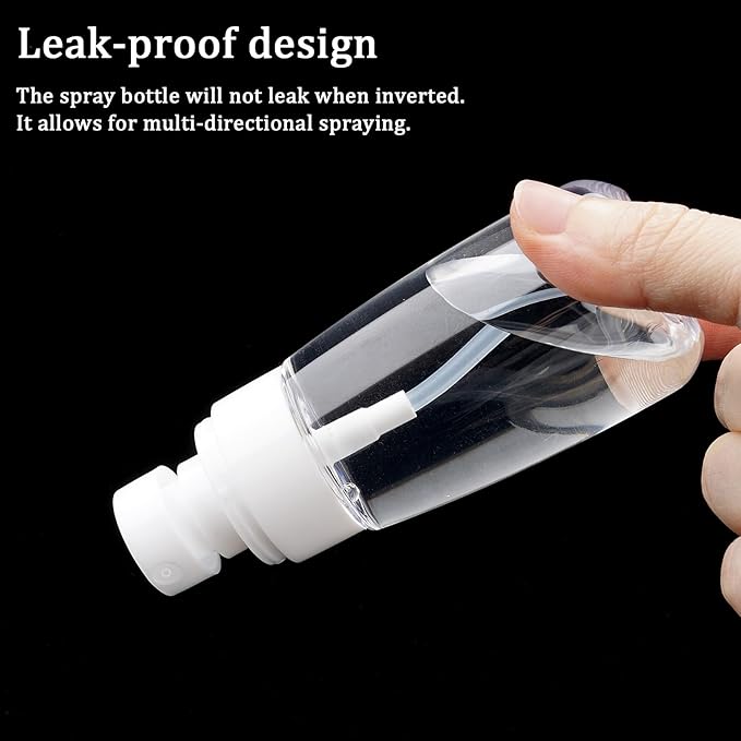 Cosywell Travel Spray Bottle TSA Approved 2oz 60ml 3 Pack Leak Proof Fine Mist Spray Bottles Empty Plastic Refillable Spray Bottle for Perfume Essential Oils Toners Rose Water Cosmetics(3Clear)