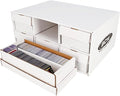 BCW 1600 Count Two Row Card House Storage Box with 6 Shoe Boxes | Holds 9600 Standard Trading Cards | Cardboard Storage House with Six 2 Row Card Storage Boxes