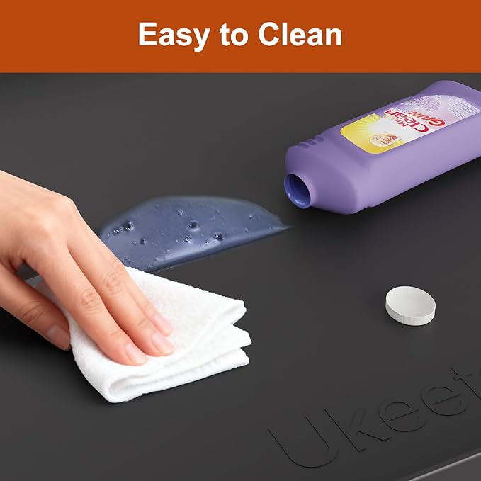 Extra Thick Silicone Mat Waterproof with Raised Edge 34" x 22", Under Sink Mat for Kitchen & Bathroom, Kitchen Cabinet Liner, Multi-Purpose for Storage & Protection, Black