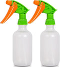 Cleaning Spray Bottles for Plants Misters Inside, 2 Pack 10 oz Squirt, Water Spray Bottle Mist Sprayer, No Leak Hair Mister Empty with Adjustable Nozzle (White Orange)