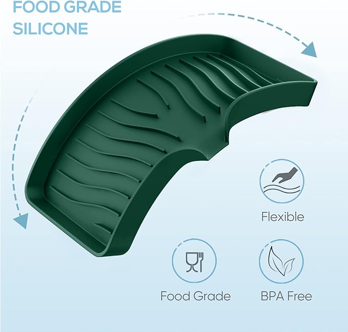 Silicone Soap & Sponge Holder - Self Draining Sink Organizer - Caddy for Bathroom or Kitchen
