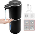 Automatic Soap Dispenser, Touchless Liquid Soap Dispensers, USB Rechargeable, 6-Level Adjustable Volume Control, 12.8oz/380ml, Wall Mount for Kitchen, Bathroom, Free Liquid Dispenser Stickers (Black)