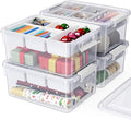 HOMETUK 80Qt Plastic Storage Bins with Lids, Clear Latching Organizers Boxes with Removable Trays, Portable Storage Containers, for Holiday Ornaments, Home Organization, 4Pack