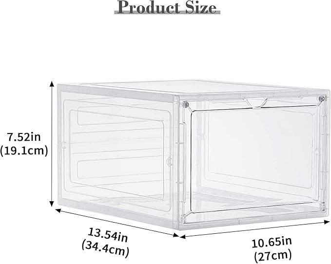 Storage Bins with Lids, 9 Pack Plastic Storage Containers with Magnetic Door, 19 Qt Stackable Clear Storage Box for Home, Office Organizing