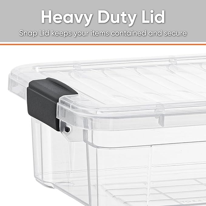 Superio Storage Bins with Lids- 3 Pack, 4.5 Qt Clear Boxes for Organizing, Stackable Plastic Containers- BPA Free, Non-Toxic, Odor Free, Organizer for Home, Office, Dorm