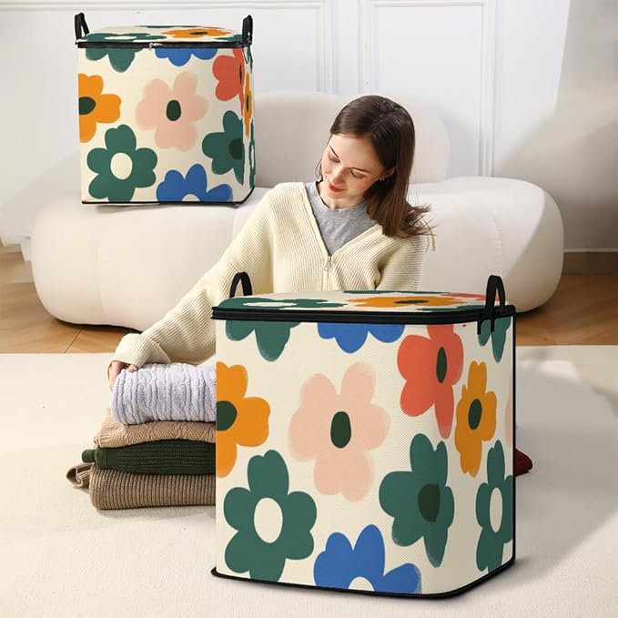 2pcs closet organizers and storage under bed,clothing blanket sweater sheet bedding comforter duvet quilt pillow toy storage bags with lids,dorm room essentials for containers 95L