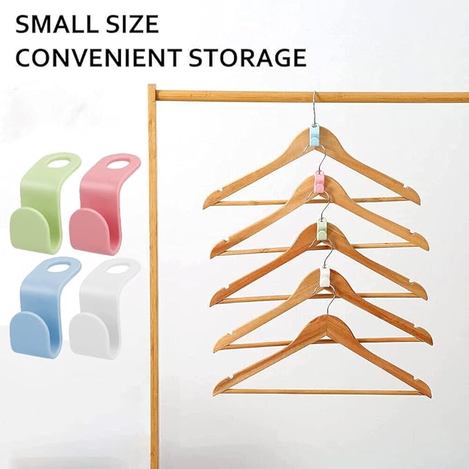60 Pcs Clothes Hanger Connector Hooks, Plastic Hooks Cascading Hanger Hooks Hanger Extender Clips for Heavy Duty Hangers Space Saving and Clothes Closet Wardrobe Organizer - Blend Color