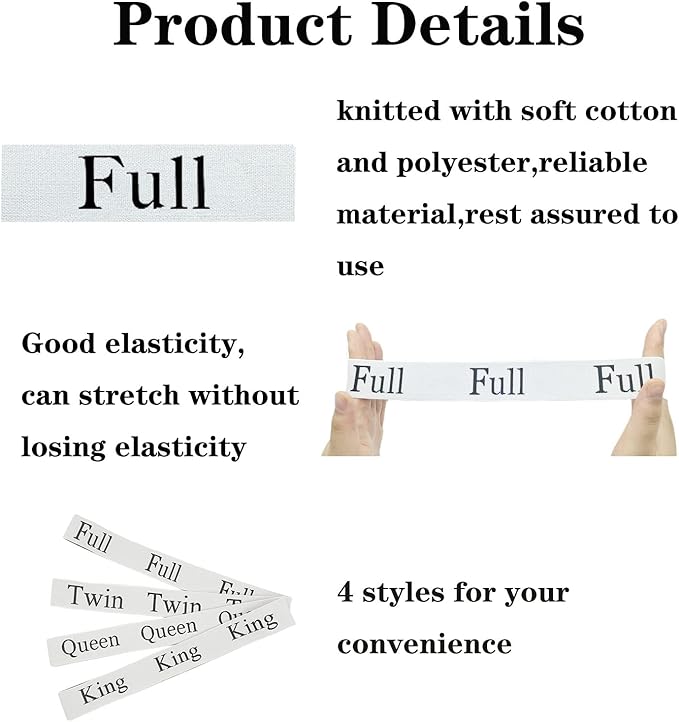 Maletnd 2 Pieces Bed Sheet Organizer Bands, Closet Organization Sheet Straps, Linen Labels Bedding Bands, Elastic Bed Sheet Storage Sheet Keepers (Full)