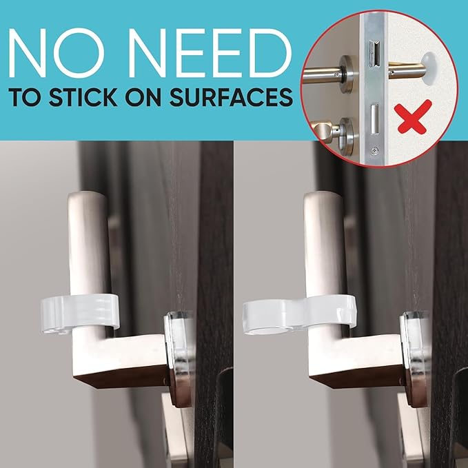Strongest Home 12+8 Pack Door Stop Wall Protector for Door Handle - Clear & Invisible Wall Stoppers Wall Protector, Damage-Free Glass Shower Stopper, No Adhesive, Fits All Door Handle Types.