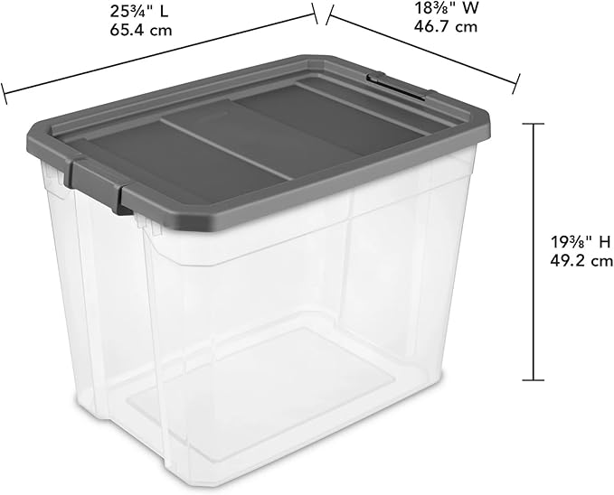 2-Pack 108Qt Storage Bins with Lids - Durable Clear Plastic Containers with Locking Lids, Great for Bathrooms, Storage Rooms, Offices & Closets, Stackable for Efficient Organization