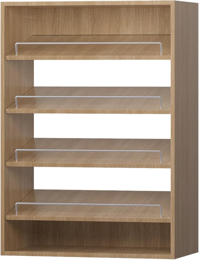 Shoe Shelf Short Tower Closet Unit, Modular Closet System, Wood Closet System Organizer with Storage for Walk In Closets, Clothing Rack for Hanging Clothes, Bedroom, Wood, 31.5"W
