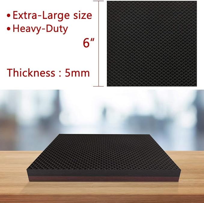 Yelanon Non Slip Furniture Pads -8pcs 6" Grippers Hardwood Floors, Non Skid for Furniture Legs,Self Adhesive Rubber Furniture Feet, Anti Slide Furniture Floors Protectors for Keep Couch Stoppers