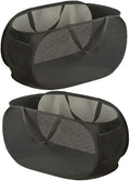 LATERONON 2 Pcs Mesh Popup Laundry Hamper, Opening Laundry Basket,Popup Laundry Basket with Durable Handles,Foldable Pop-up Mesh Hamper Dirty Clothes Basket for Clothes & Laundry-Home Organization