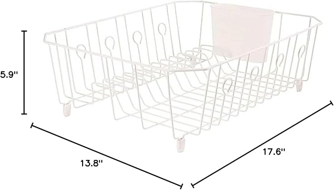Rubbermaid 6032-ar-wht Dish Drainer, White Wire, Large