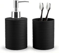 2 Piece Bathroom Accessory Set, Bathroom Accessories Set Include Soap Dispenser and Toothbrush Holder for Modern Bathroom Decor