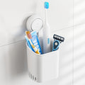 TAILI Suction Toothbrush Holder for Shower Wall, No Nail, No Glue, No Tool! Self-draining Shower Cup for Razor, Toothpaste, Kitchen Tableware, Strong Suction Cup Toothbrush Holders for Bathroom, White