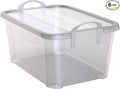 Life Story 6 Pack Light Duty Stackable Storage Bin, 55 Quart Home Organizer, Versatile Lightweight Locking Bins with Carrying Handles, Clear
