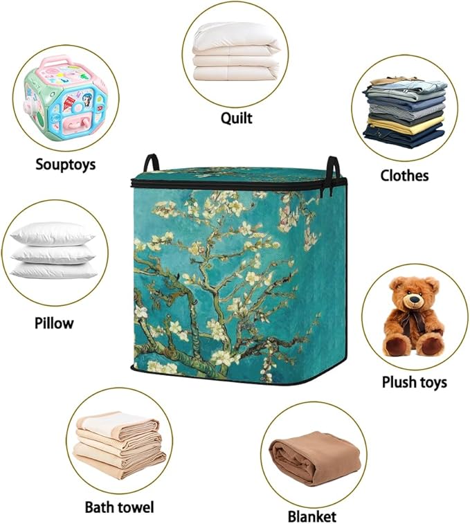 2pcs closet organizers and storage under bed,clothing blanket sweater sheet bedding comforter duvet quilt pillow toy storage bags with lids,dorm room essentials for containers 95L