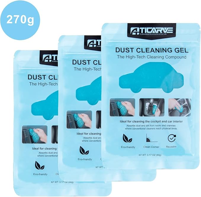 TICARVE 3 Pack Cleaning Gel for Car Detailing Putty Car Vent Cleaner Goo Cleaning Putty Gel Auto Detailing Tools Car Interior Cleaner Dust Cleaning Mud for Cars Dust Cleaner Slime Keyboard Cleaner