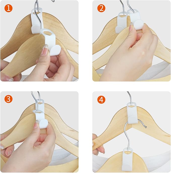 SLMT Clothes Hanger Connector Hooks 200PCS Space Saving Hanger Extender Hooks Closet Organizer for Plastic Hangers