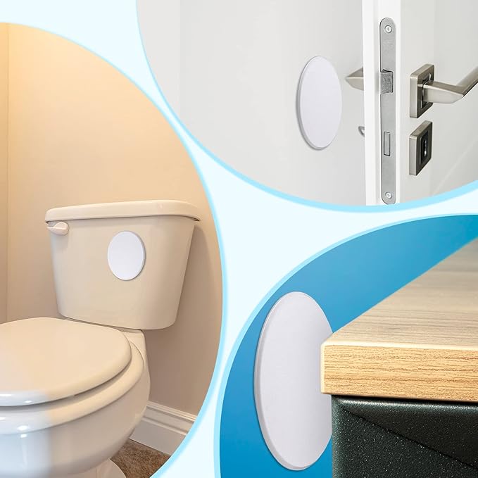 Nosiny 16 Pack Door Knob Protector Plastic 5 Inch White Self Adhesive Door Knob Protector Avoids Handle Damage (White)