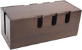 Extra Large Cable Management Box, Wood Cord Hider Box & Organizer for Power Strip, TV Wires & Set-Top Boxes and Electronic Accessories(Dark brown)